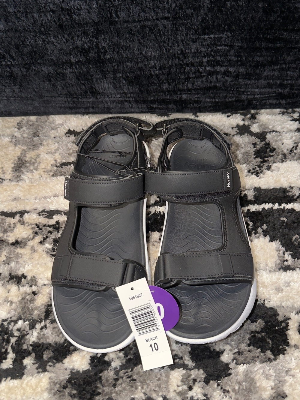 Hurley Black Men's Adjustable Sport Sandals